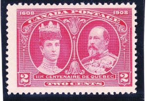 Canada 98 MNH OG 1908 2c Carmine Queen Alexandra and King Edward Cv $100.00 VF