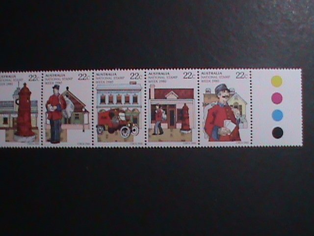 ​AUSTRALIA-1980-SC# 755b NATIONAL STAMP WEEK STRIP -MNH-VERY FINE