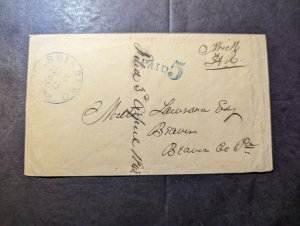 Early USA Cover Springboro PA to Beaver County PA Paid 5