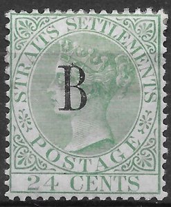 BRITISH PO IN SIAM SG9 1882 24c GREEN MTD MINT