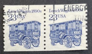 US #2463 Used Coil Pair - 23c Lunch Wagon 1890s [US39.3.1]