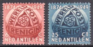 NETHERLANDS ANTILLES - 1949 75th ANNIVERSARY OF UPU - 2V - MINT HINGED