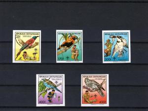 Central African Republic 1988 Birds/Scouts Set (5)Imperf MNH