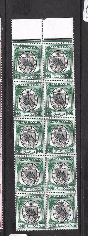 MALAYA NEGRI SEMBILAN (P0401B) ARMS  20C  SG53 BL OF 10      MNH