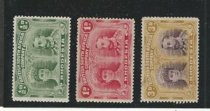 Rhodesia, Postage Stamp, #101-102, 105 Mint Hinged, 1910