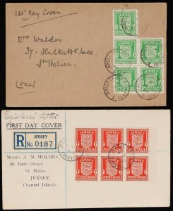 GREAT BRITAIN - JERSEY 1941-44 German Occup covers / FDC.