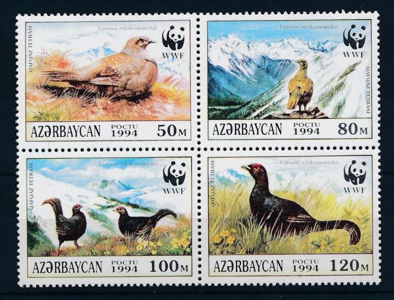 [53505] Azerbaijan 1994 Birds Vögel Oiseaux Ucelli WWF Grouse MNH