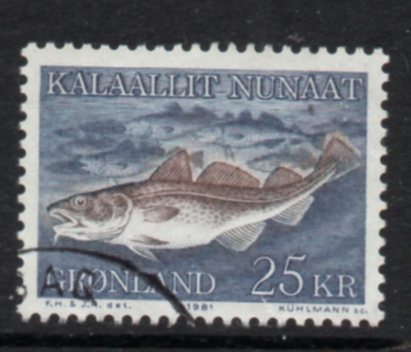 Greenland Sc 140 1981 25 kr Fish stamp used