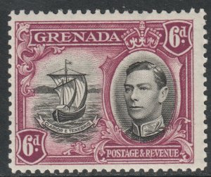 Grenada Scott 138 - SG159, 1938 George VI 6d Perf 12.1/2 MH*