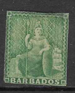 Barbados #5 1/2p Britannia deep green  (M)  CV $210.00