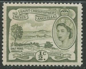 St. KITTS-NEVIS - Scott 120 - QEII Definitives -1954 - MNH - Single 1/2c Stamp