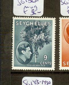 SEYCHELLES (B1201) KGVI 9C TREE   SG138A  MOG 