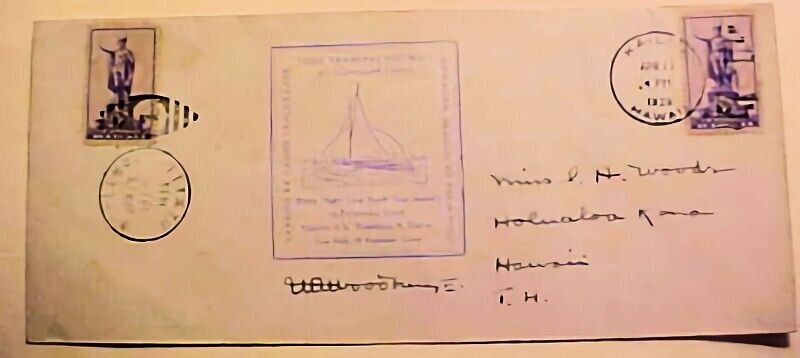 HAWAII TRANSPACIFIC BY CANOE AUTOGRAPH OF MASTER WOOBURY 11 KAILI-A 12 AP 1939 