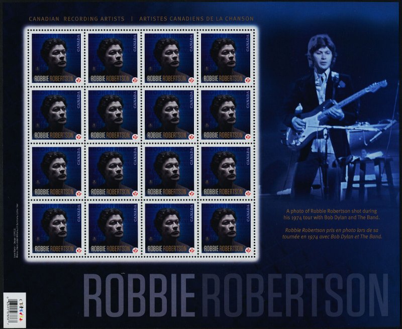 Canada 2481 Sheet MNH Robbie Robertson, Music