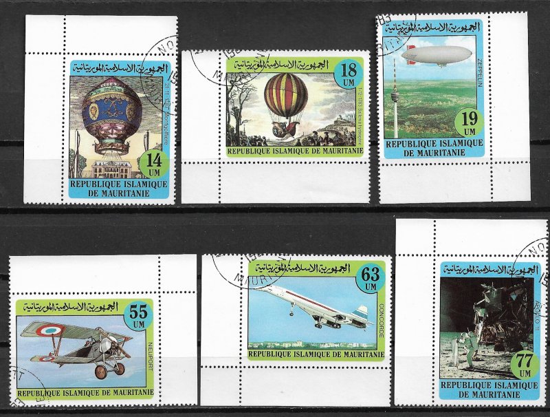 1982 Mauritania 522-7 Manned Flight Bicentenary C/S of 6 used.