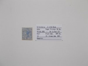 QV 1881 2.5d blue SG 157 Plate 23 in Fine Mounted Mint Condition Cat £450