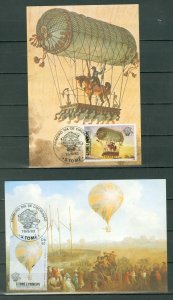 ST. THOMAS & PRINCE 1983 (4) BALLOONS  MAXI CARDS