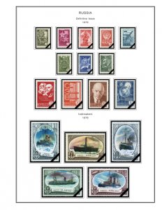 COLOR PRINTED RUSSIA 1975-1983 STAMP ALBUM PAGES (148 illustrated pages)