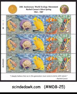 PALAU - 1987 WORLD ECOLOGY MOVEMENT / MARINE LIFE FISH CRAB SHEETLET MNH