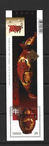 CANADA - 2009 YEAR OF THE OX SOUVENIR SHEET - SCOTT 2297a - MNH