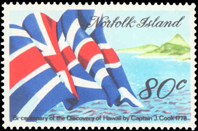 Norfolk Island #222-224, Complete Set(3), 1978, Captain Cook, Never Hinged