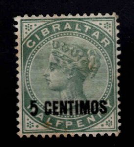 Gibraltar Scott 22 Unused surcharged stamp no gum lightly toned 