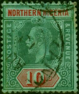 Northern Nigeria 1912 10s Green & Red-Green SG51 Good Used