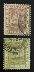 MOMEN: BRITISH GUIANA SG #33-34 1876-79 CROWN CC USED £295 LOT #63220