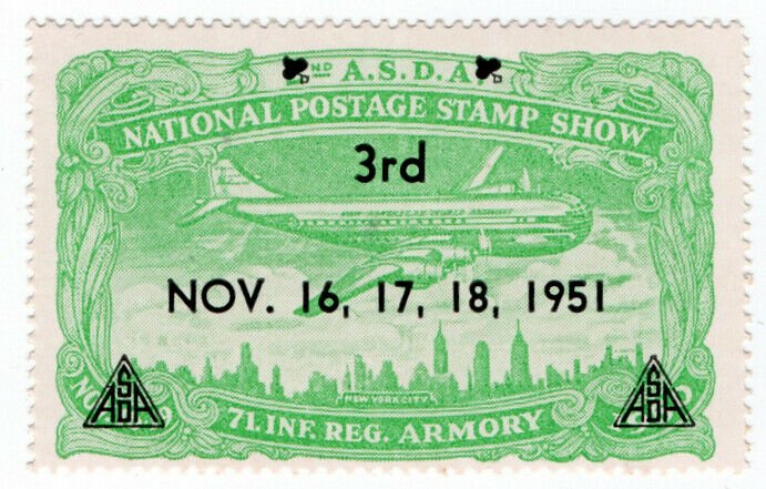 (I.B) US Cinderella : 3rd National Postage Stamp Show (New York 1951)