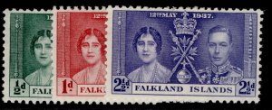 FIJI GVI SG246-248, CORONATION set, M MINT.