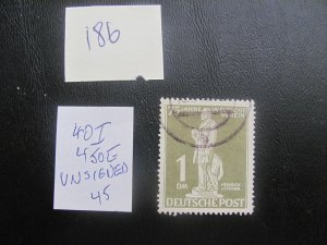 Berlin 1949 Used  MI.40I VARIETY VF/XF 450 EUROS (186) see description.