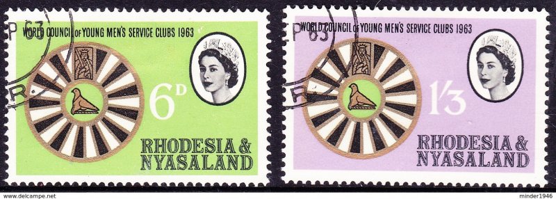 RHODESIA & NYASALAND 1963 QEII World Council of Young Men Service Club Set SG...