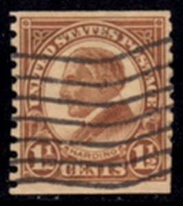 US Stamp #598 - Warren G. Harding Regular Issue 1923-29 Coil