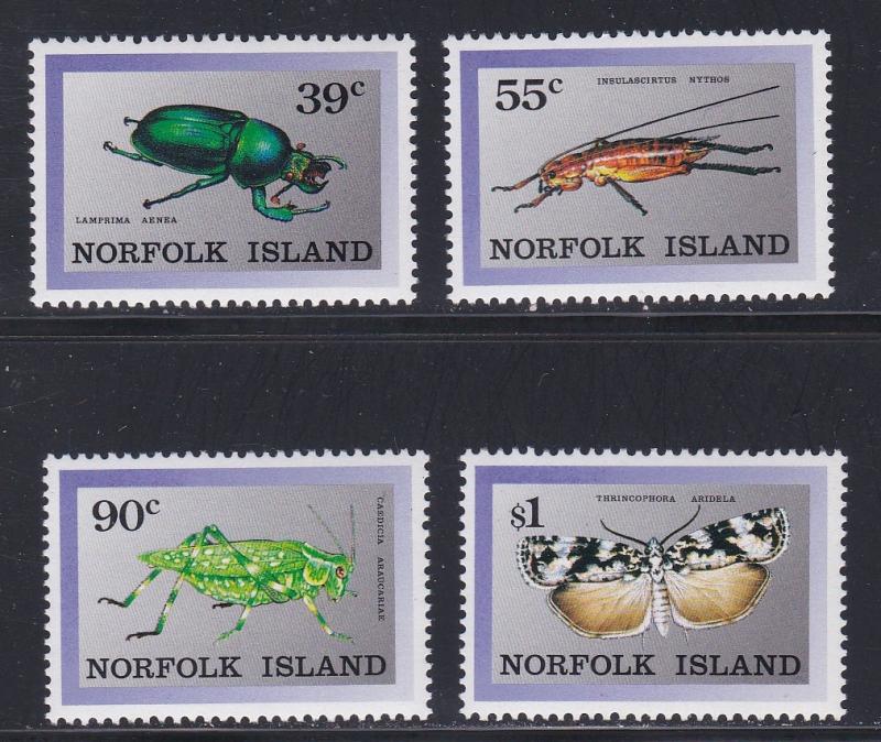 Norfolk Island # 448-451, Indigenous Insects, NH, 1/2 Cat.