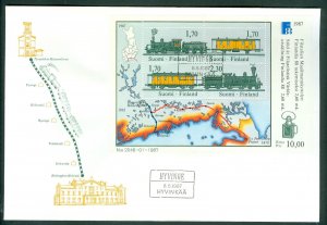 Finland. 1987. FDC. Finlandia 88 Train- Track. Train: Hyvinge  . Sc# 755,.