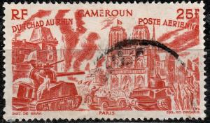 CAMEROUN - 1946 Yv.PA.36 / Mi.294 25fr orange-red from Chad to the Rhine - used