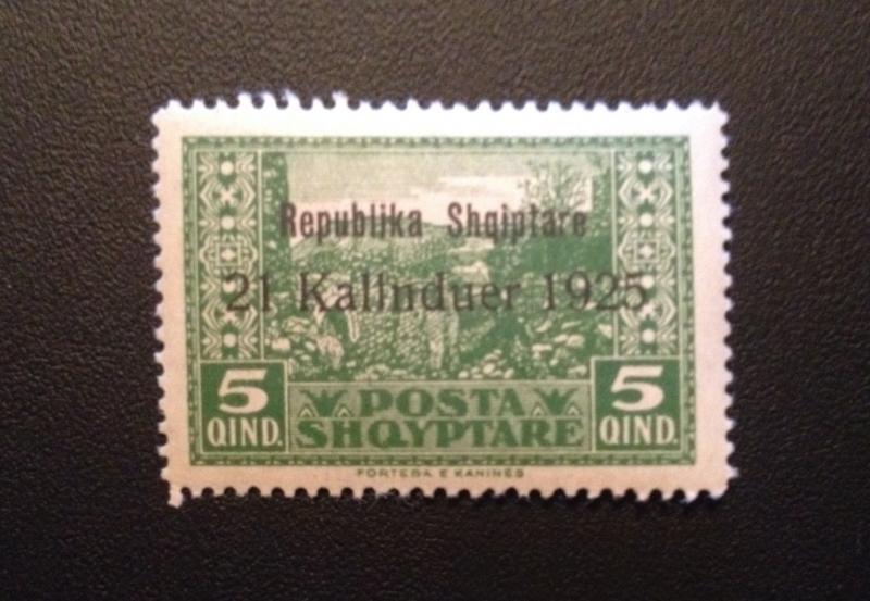 ALBANIA SCOTT #173, Landscape, Republic Overprint,  MINT, F-VF, NH OG