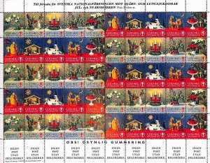 Sweden Christmas Poster stamps Hearth & Lungs TB Tuberculosis seals 1977