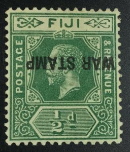 MOMEN: FIJI SG #138c 1915 INVERTED WAR STAMP MINT OG LH £650 LOT #64693