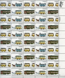 UNITED STATES SCOTT #2059/62 STREETCARS COMPLETE SHEET MINT NH