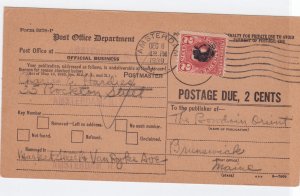 us post office dept to amsterdam  1939 postage due  stamps card ref r14500