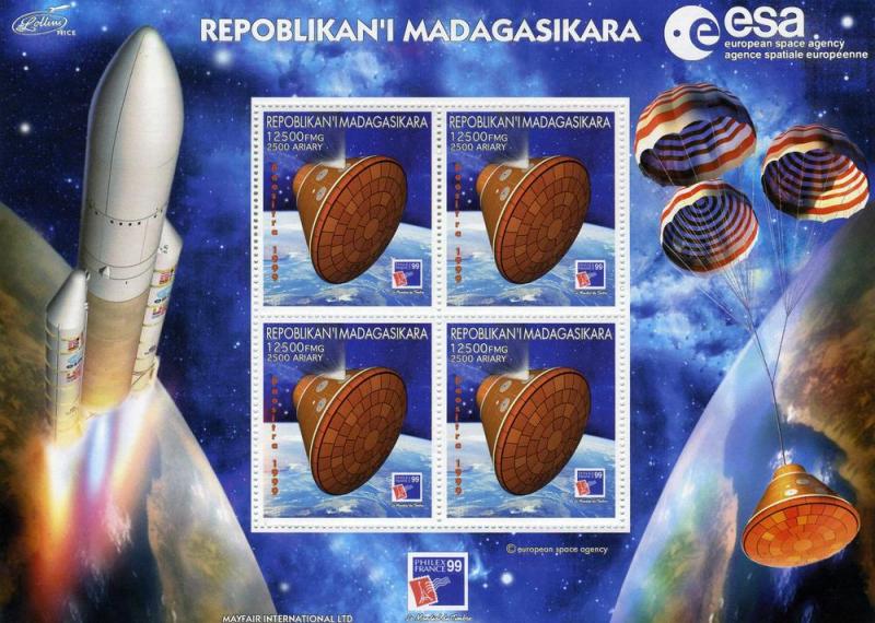 MADAGASCAR 1999 European SPACE Agency s/s Perforated mnh.vf