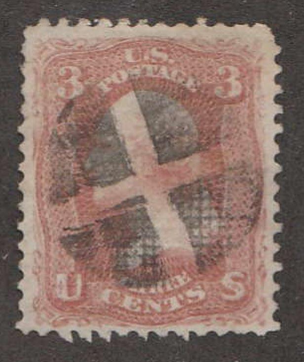 U.S. Scott #88 Washington Stamp - Used Single - Black Fancy Cancel