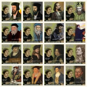 Martin Luther's reform 2023 year 16 stamps perforated  NEW