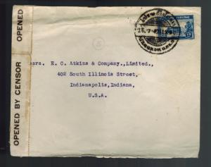 1943 Bangkok Thailand Censored Cover to USA