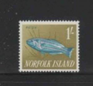 NORFOLK ISLAND #55 1962 11p TRUMPETER FISH MINT VF LH O.G