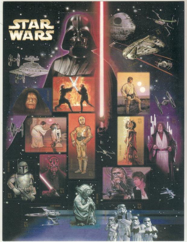 2007 U.S Premiere Movie Star Wars 30th Anniversary complete sheet MNH 4143 a-o