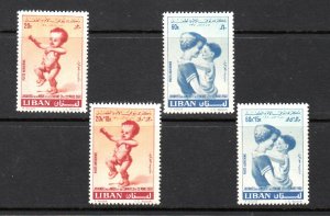 LEBANON- LIBAN MNH SC# C291-C292,  CB10-CB11 MOTHER & CHILD DAY