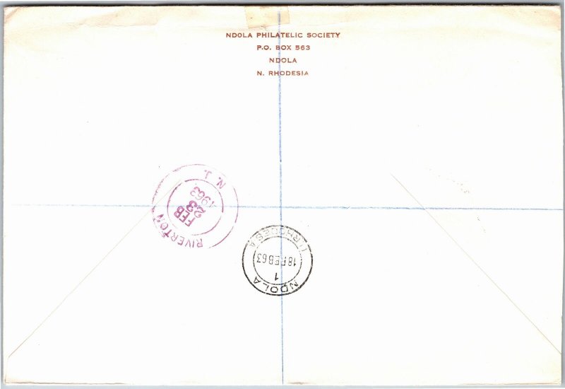 WORLD TOBACCO CONGRESS RHODESIA & NYASALAND SET OF 4 ON REGISTERED COVER 1963 