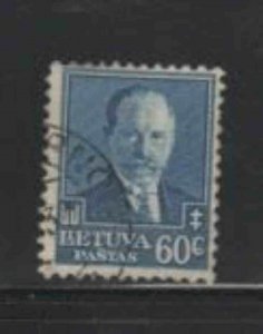 LITHUANIA #285 1935 60c PRESIDENT SMETONA F-VF USED a